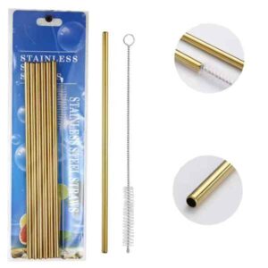 Stainless Steel Metal Straws 4 Pcs Sturdy demo 2 cover