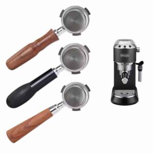 51mm Bottomless Portafilter 1Pcs Fine Stainless - Wood cover