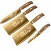 Chef Kitchen Knife Set 1 Set Sturdy Professional Knife Gold Rose 4pcs-min