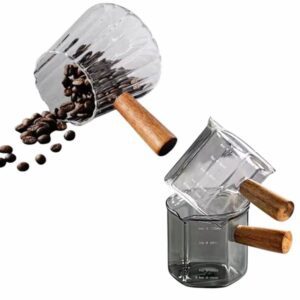 Espresso Measure Cup With Wooden Handle 1Pcs Sturdy Glass cover-min