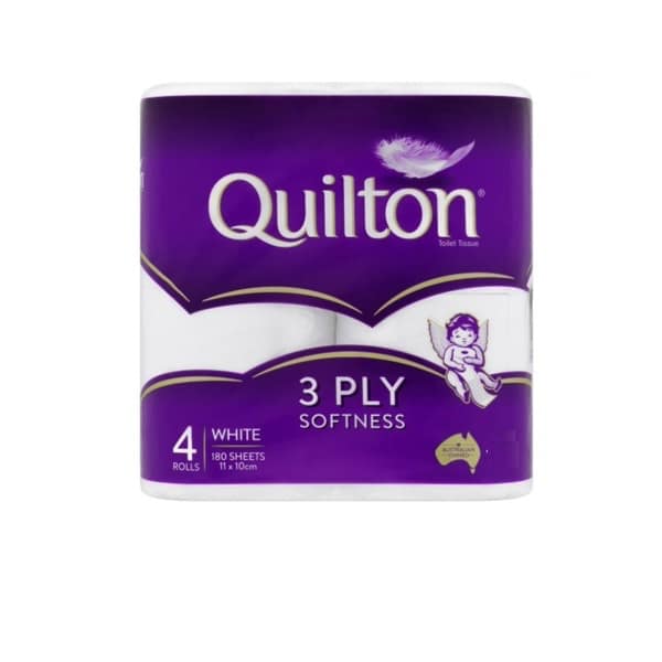 Quilton 3 ply Tissues Toilet Paper 4Pcs Fine BiodegradableQuilton 3 ply Tissues Toilet Paper 4Pcs Fine Biodegradable cover-min