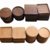 Wood Cup Coasters 1Pcs Sturdy Walnut Beech Ebony Bamboo cover