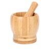 Wooden Mortar And Pestle 1Pcs Bamboo Kitchen Pair Sturdy 11cm-min