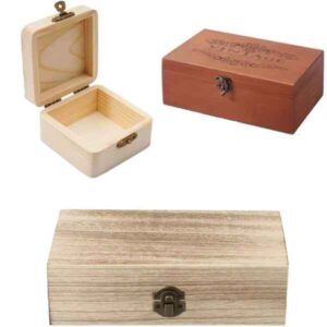 Wooden Storage Box With Lid 1Pcs Sturdy Small Box cover