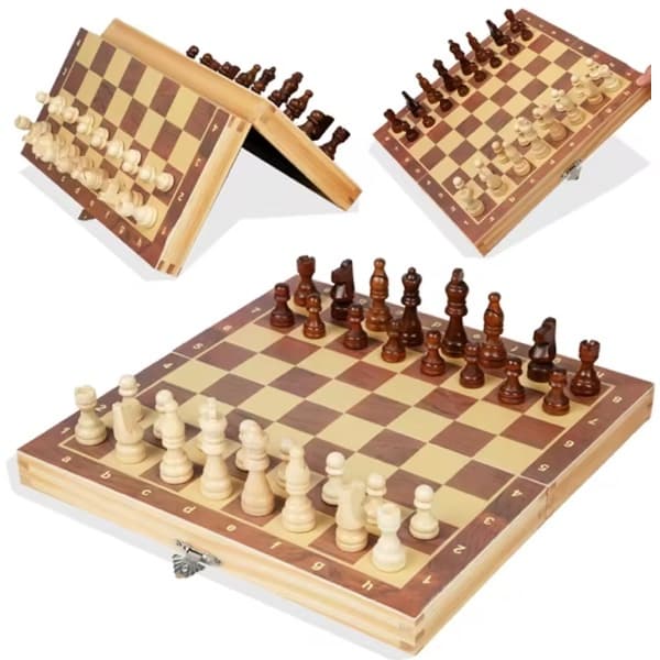 Chess Set Wooden Box Travel 1Pcs Sturdy Chess Box cover-min