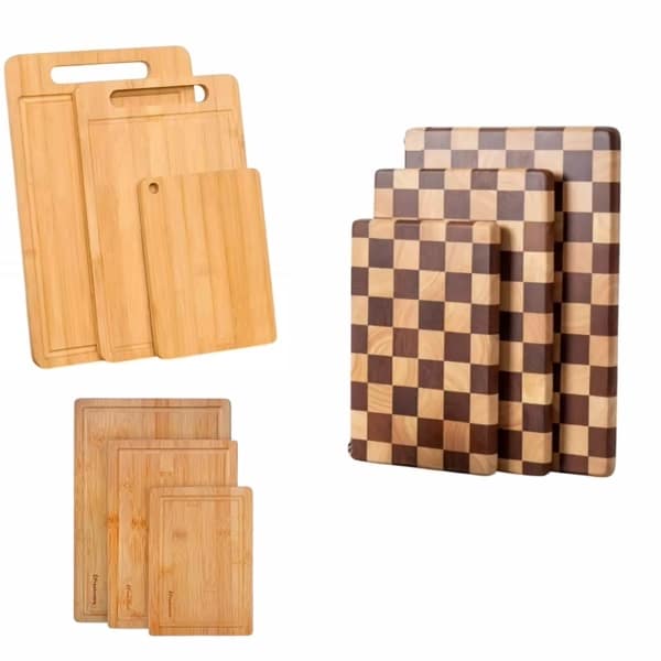 Cutting Board Wood Large 1Pcs Set Sturdy Solid Wood cover-min