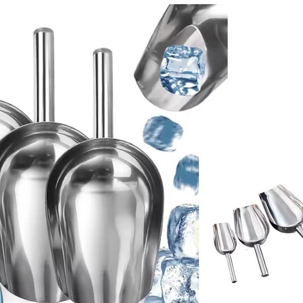 Ice Scoop Stainless Steel 1Pcs Sturdy Stainless Scoop cover-min