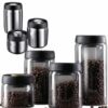 Vacuum Seal Coffee Container 1Pcs Elite Stainless Glass cover -min