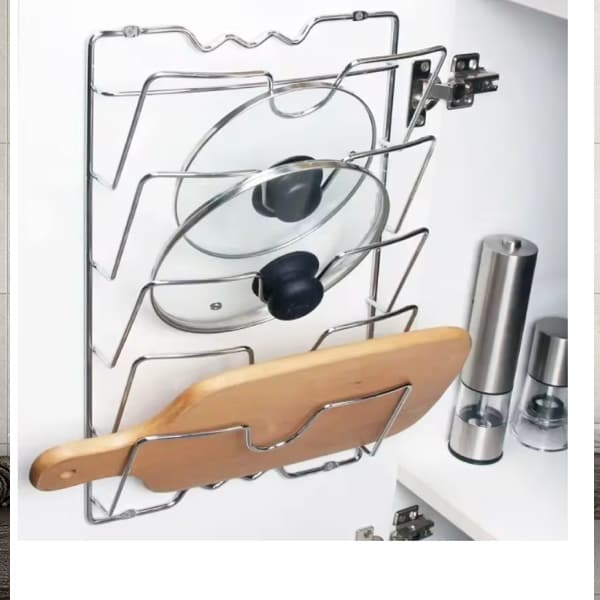 Pots And Pans Lid Storage 1Pcs Sturdy 8 lid holder for pots and pans demo -min