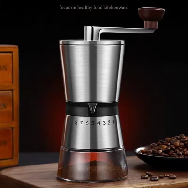 Coffee Grinder Hand Held Elite Grinder 1Pc 2 table show grind min